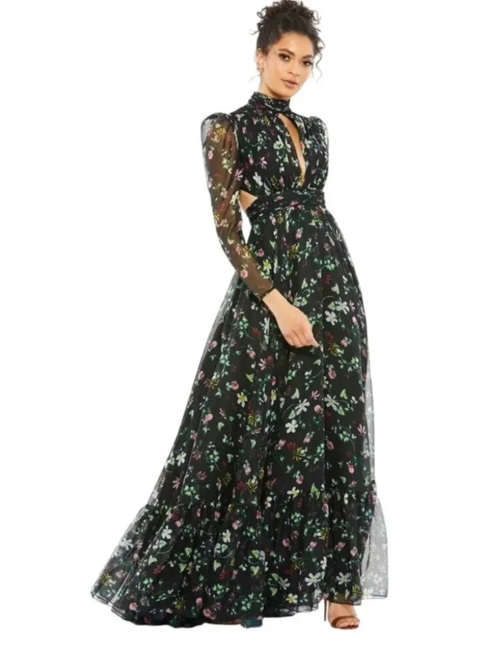 MAC DUGGAL 67942 / NWT / Chiffob Floral / Women’s Maxi / Wedding/ Formal $598